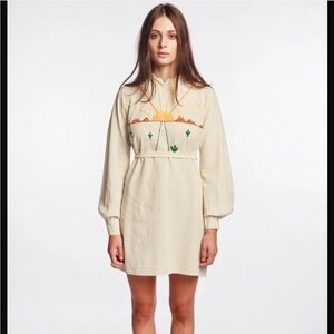 Desert Sun Embroidered Babydoll Dress